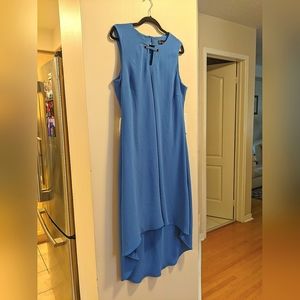 XL Carre Noir High Low Sleeveless Shift Dress in Dark Periwinkle